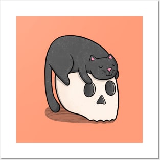 Skull Cat Posters and Art